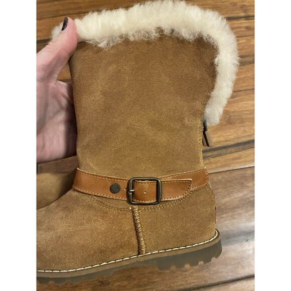UGG Kids Nessa Chestnut Suede Boots Size 12 | Fully Lined - Picture 4 of 10